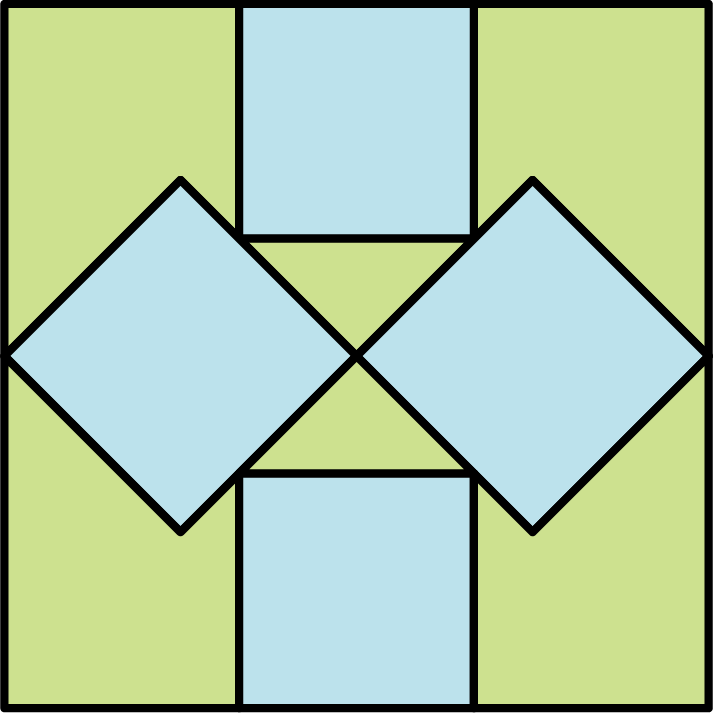 一个面积为 216 m2的正方形公园，公园中有四个正方形水池，如图所示．整个