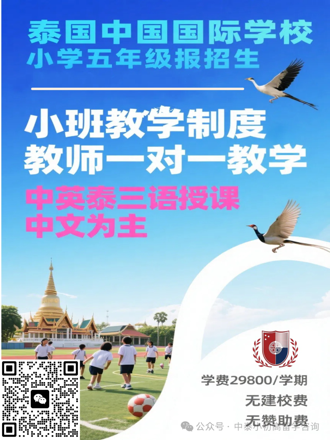 曼谷华文国际学校|小学5年级招生，华文授课为主的中英泰三语教学