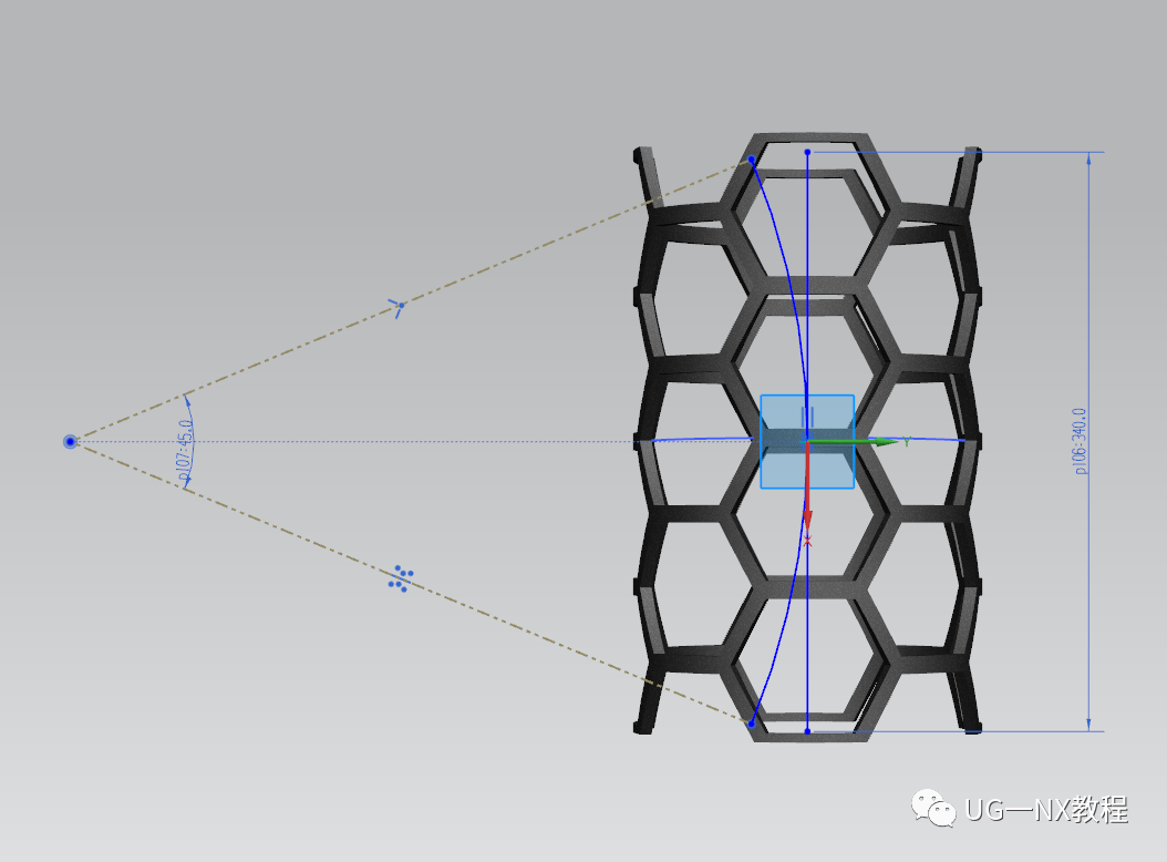 UG NX绘制六边形镂空圆环！两次变形完成的图9