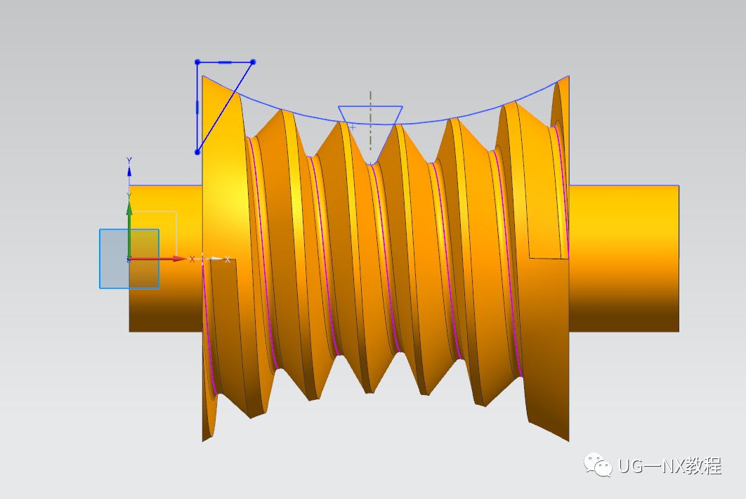 UG NX画蜗杆：绘制圆弧面蜗杆的方法的图13