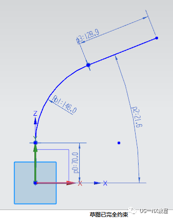 UG NX图文小练习—弯管底座（UG草图平面为异向面时，方向处理）的图5