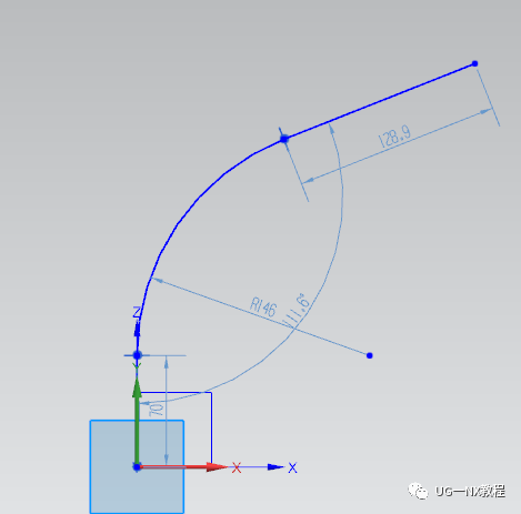 UG NX图文小练习—弯管底座（UG草图平面为异向面时，方向处理）的图4
