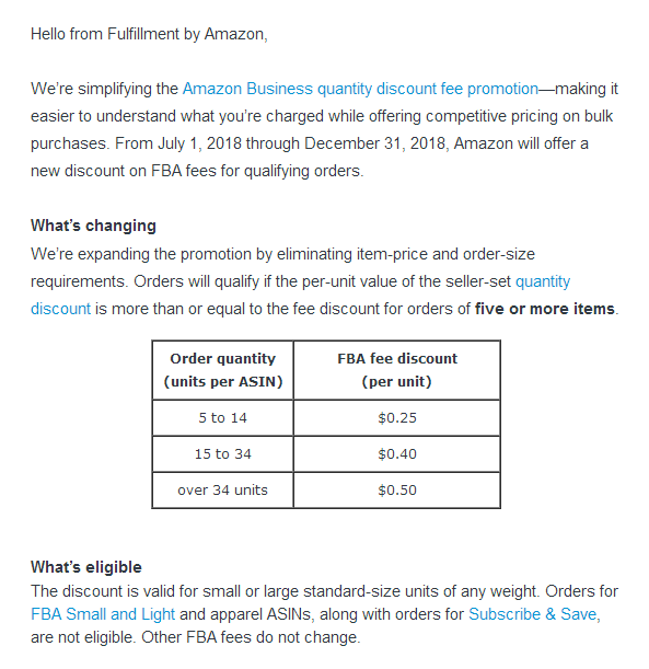 亚马逊fba新动态 简化批量采购订单折扣费用的 众和商务