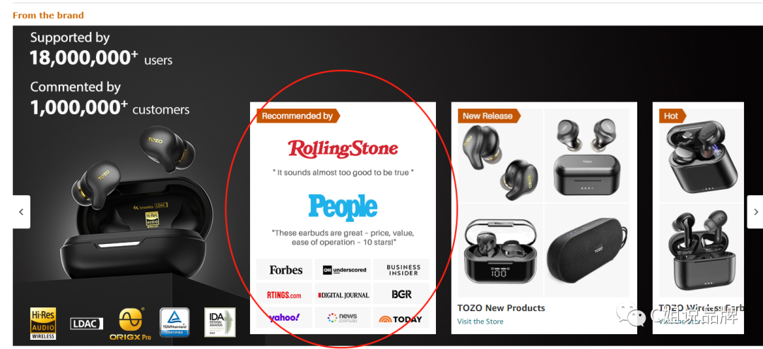 亚马逊TOP10耳机品牌TOZO站外流量拆解