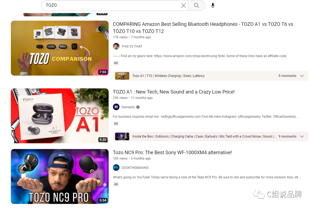 亚马逊TOP10耳机品牌TOZO站外流量拆解