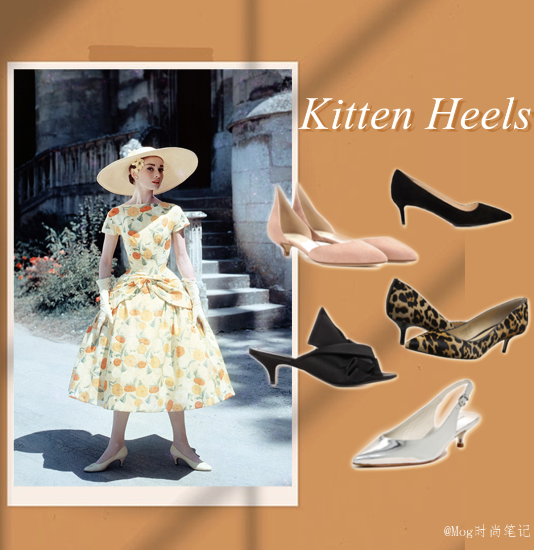 猫跟鞋起源于50年代的美国,当之无愧的带货王奥黛丽赫本将它带进了