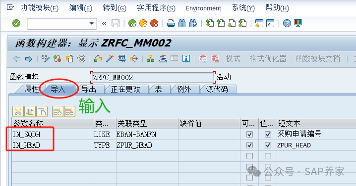 SAP 接口中的函数与参数 - 封面图
