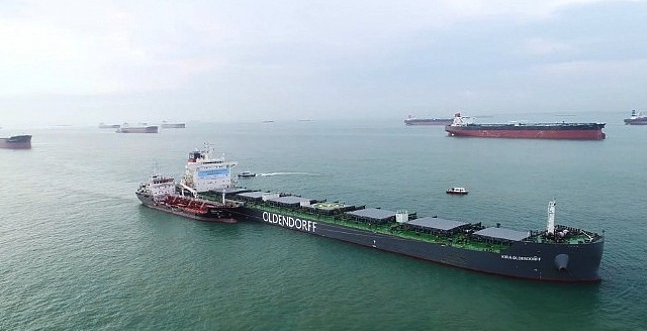 全国首单海上锚地集装箱船生物燃料加注落地舟山! - 海事服务网cnss