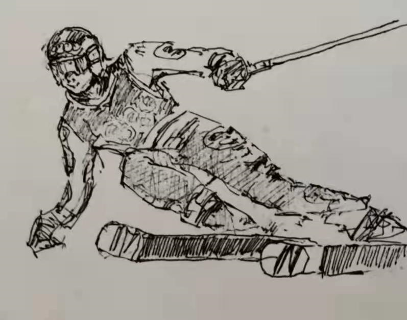 关于冬奥运会的素描画图片