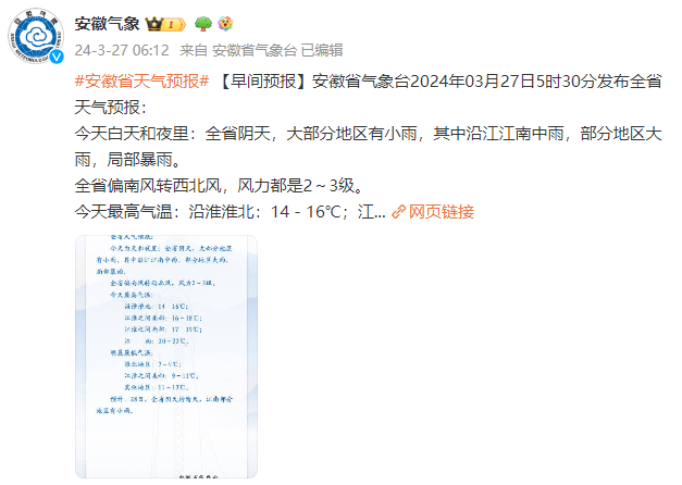 大雨暴雨扑向安徽