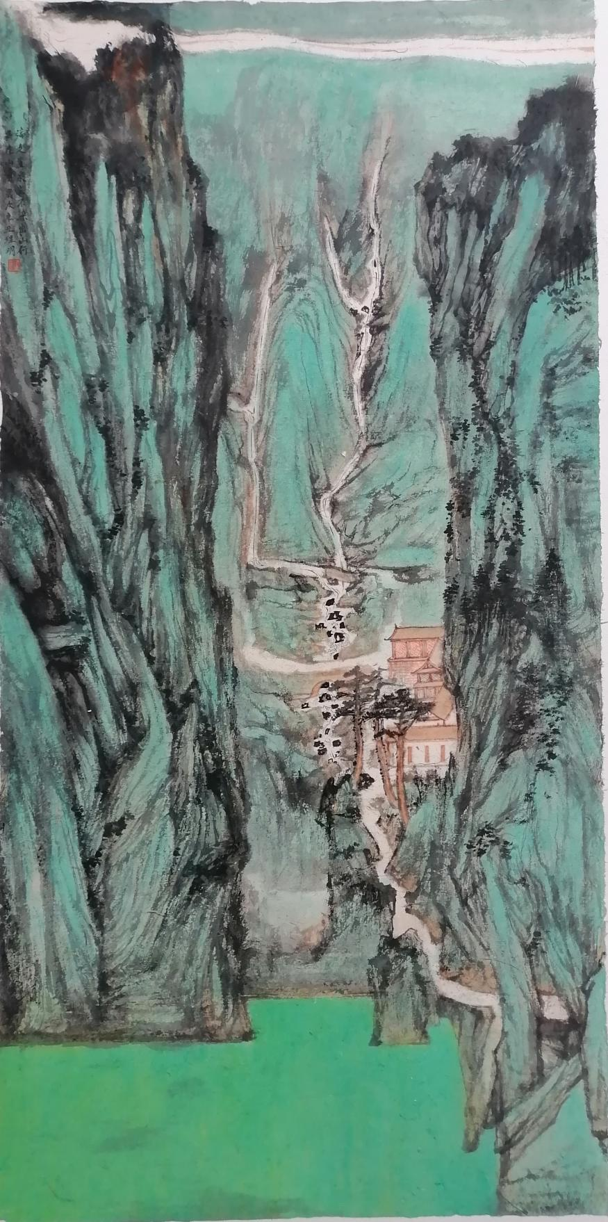 染 中国画 68×36cm▲陈阵《岁月悠悠 中国画 97×180cm▲黄思健