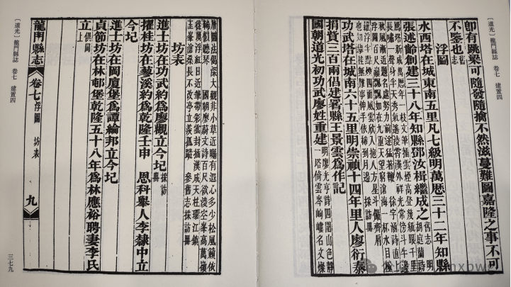 水西塔和功武塔的文字记载（清道光《龙门县志》）