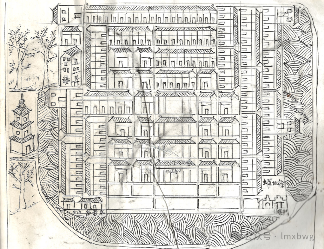 《官田王氏族谱》上的村落布局和凌云阁