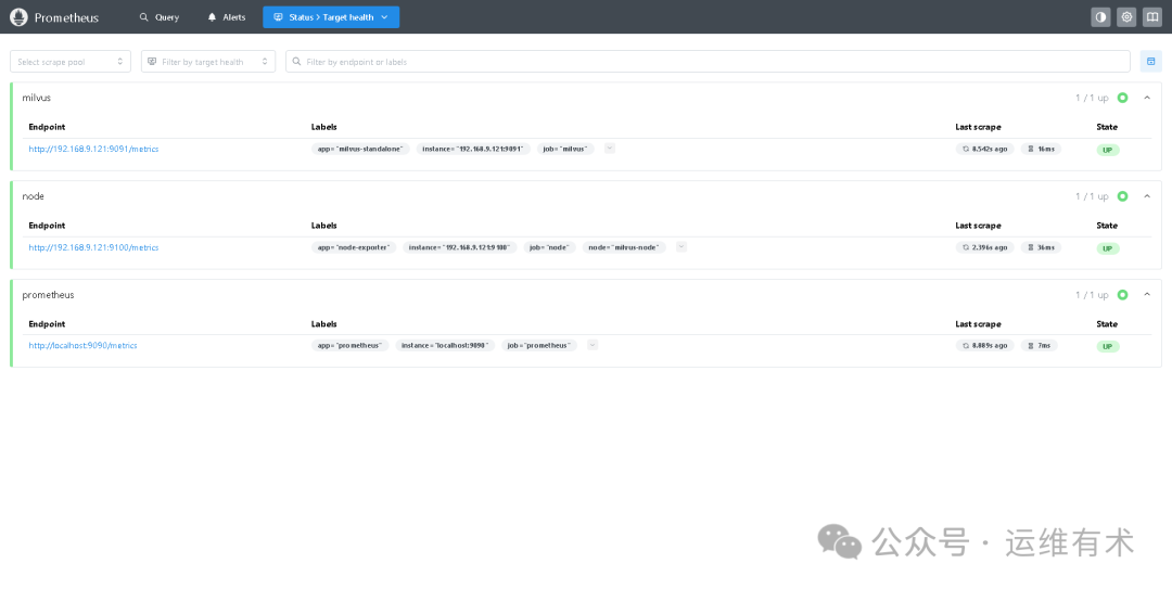 Prometheus-targets-v341-milvus