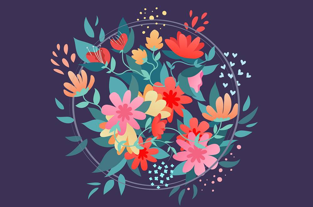 用ai 绘制漂亮的矢量花丛插画教程