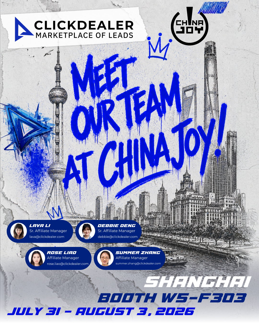上海ChinaJoy 2026 ClickDealer W5-F303展位 效果营销联盟合作