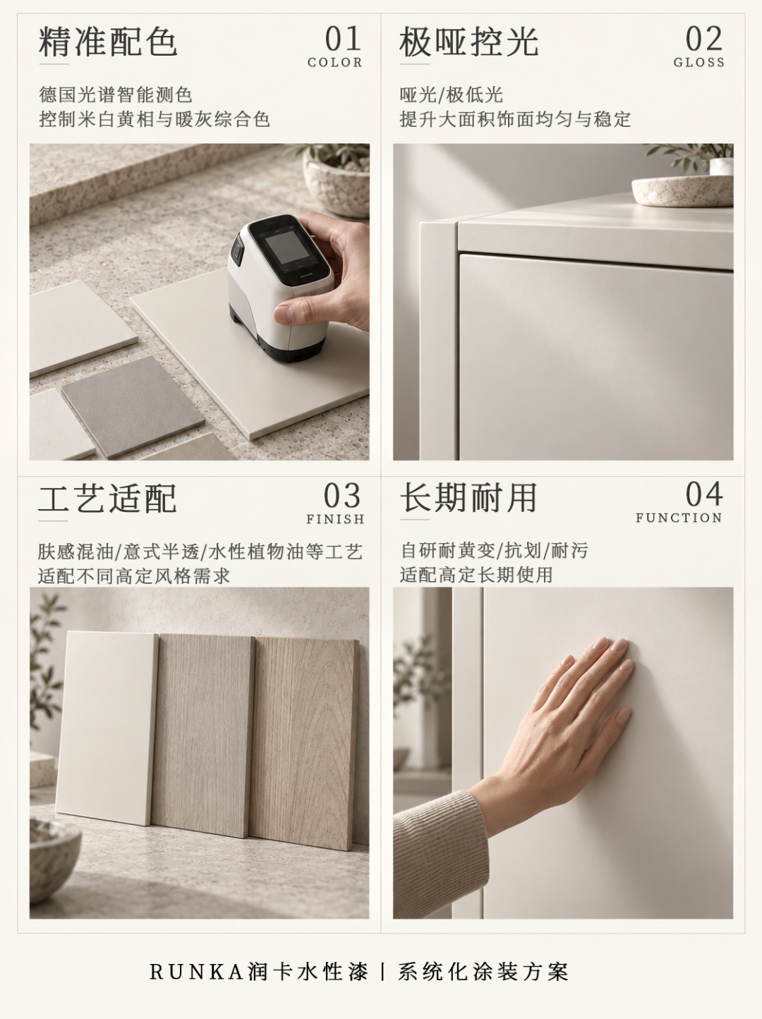RUNKA润卡丨高奢整木：浅色涂装方案的落地应用