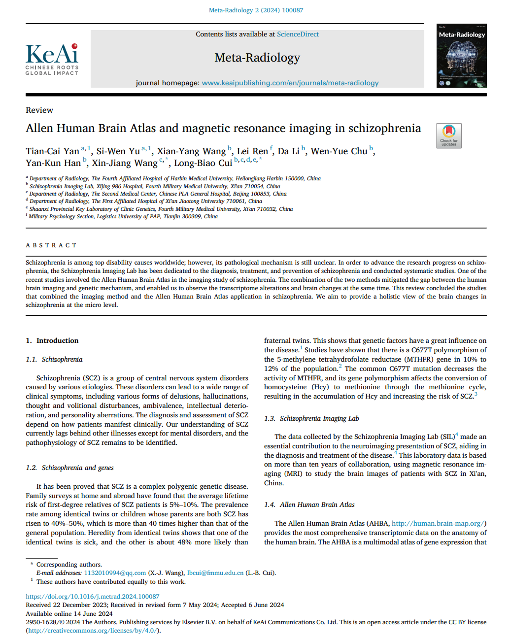 联磁共振是什么第四军医大学崔龙彪团队综述了精神分裂症磁共振成像联合艾伦人脑图谱的最新研究进展_https://www.jmylbn.com_新闻资讯_第1张