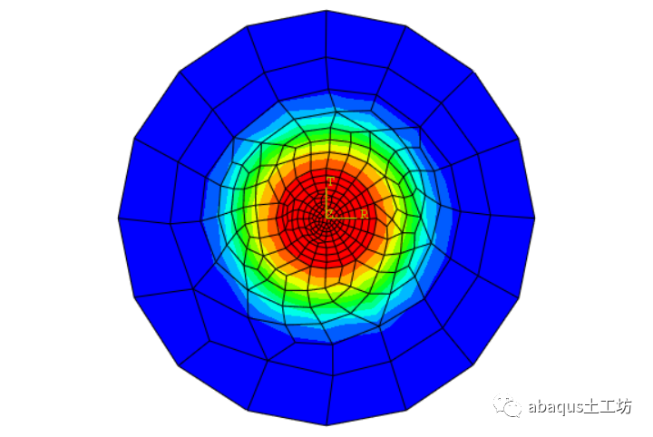 abaqus圆柱形热源情况下土体进行固结的图47