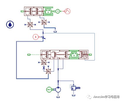 AMESim调速回路仿真：调速阀节流调速回路的仿真及实验的图3