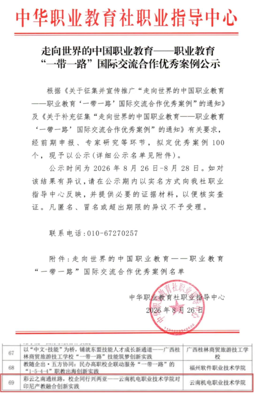 我校案例入选职业教育“一带一路” 国际交流合作优秀案例