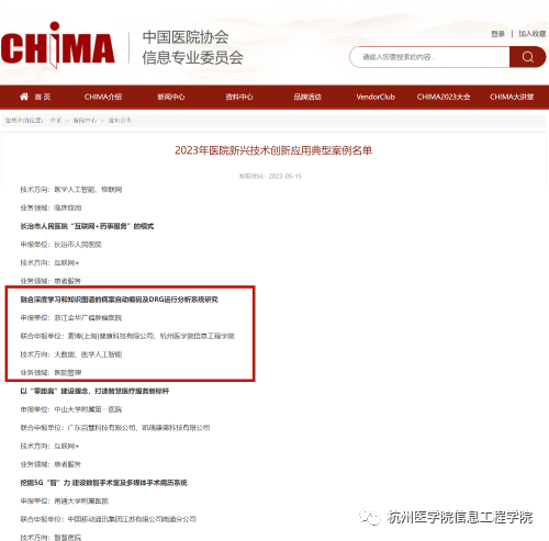 我院项目入选2023年医院新兴技术创新应用典型案例