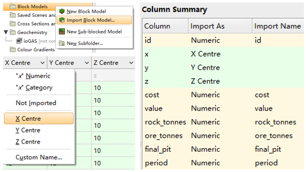 块体模型(Block Model)的产生、输入和转换的图1