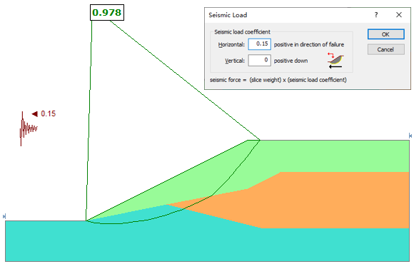 地震载荷作用下的边坡稳定性(Seismic Loading)---伪静态和Newmark位移分析的图5