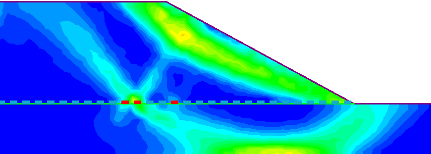 土工格栅(Geogrid)加固软土地基的堤坝---两种模拟方法比较的图7