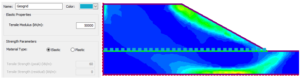 土工格栅(Geogrid)加固软土地基的堤坝---两种模拟方法比较的图6