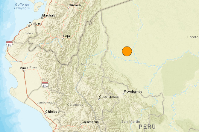 秘魯巴蘭卡(Barranca, Peru)西北方向42km處發生M7.5級地震,地震烈度VIII級的圖1