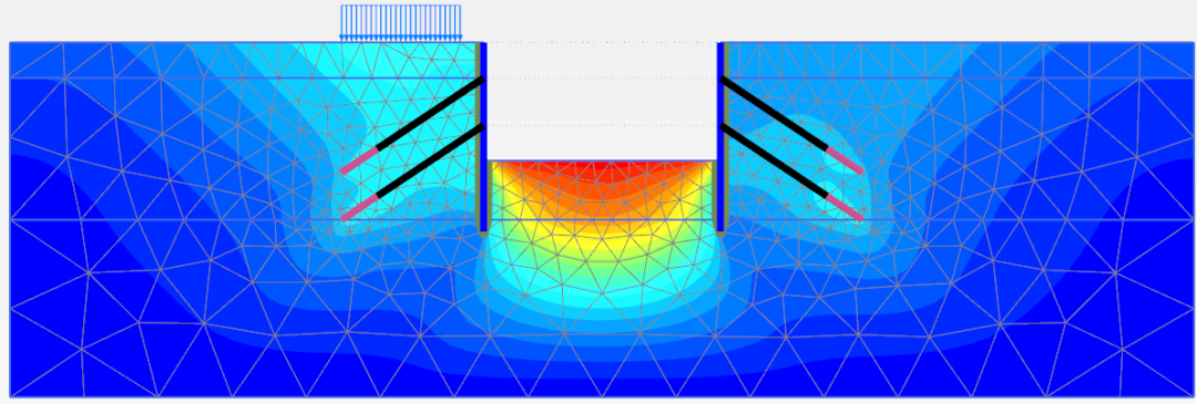 锚索和地下连续墙联合支护的开挖过程模拟(Tieback Wall)的图3