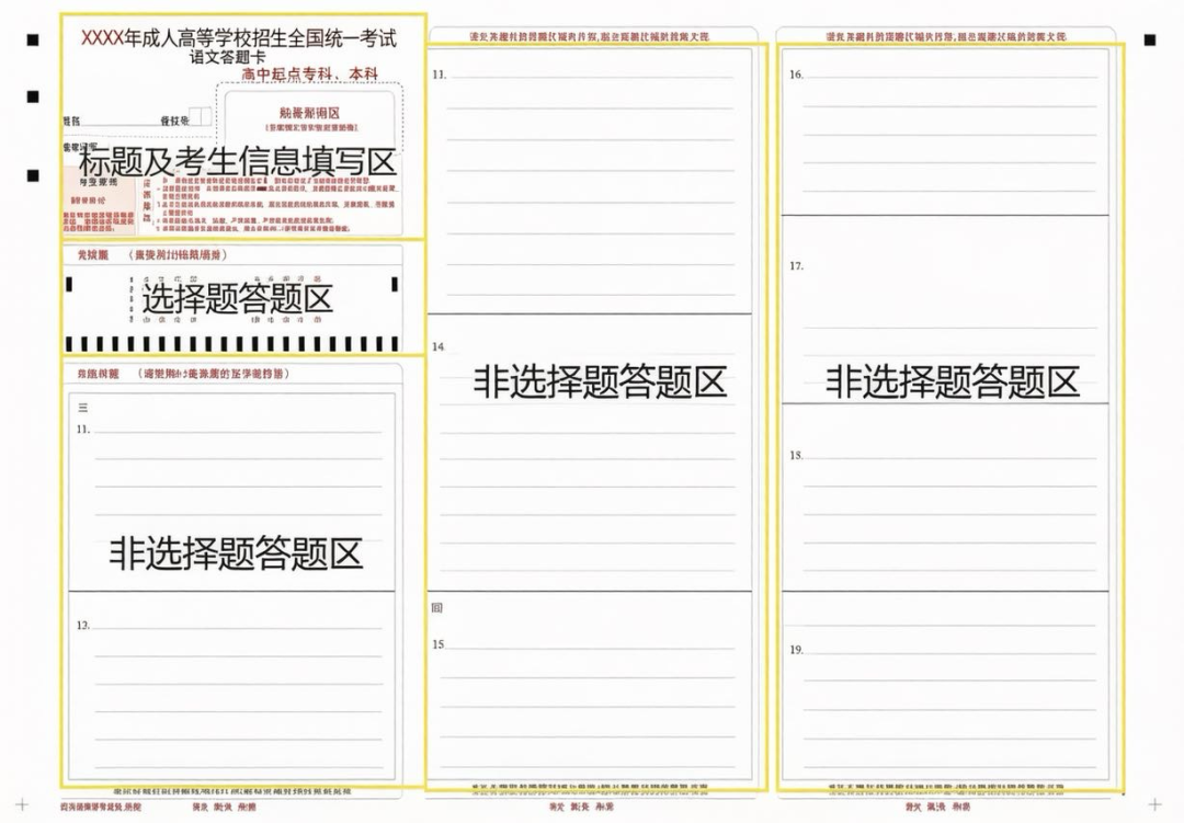 成人高考答题卡填涂注意事项(图1)