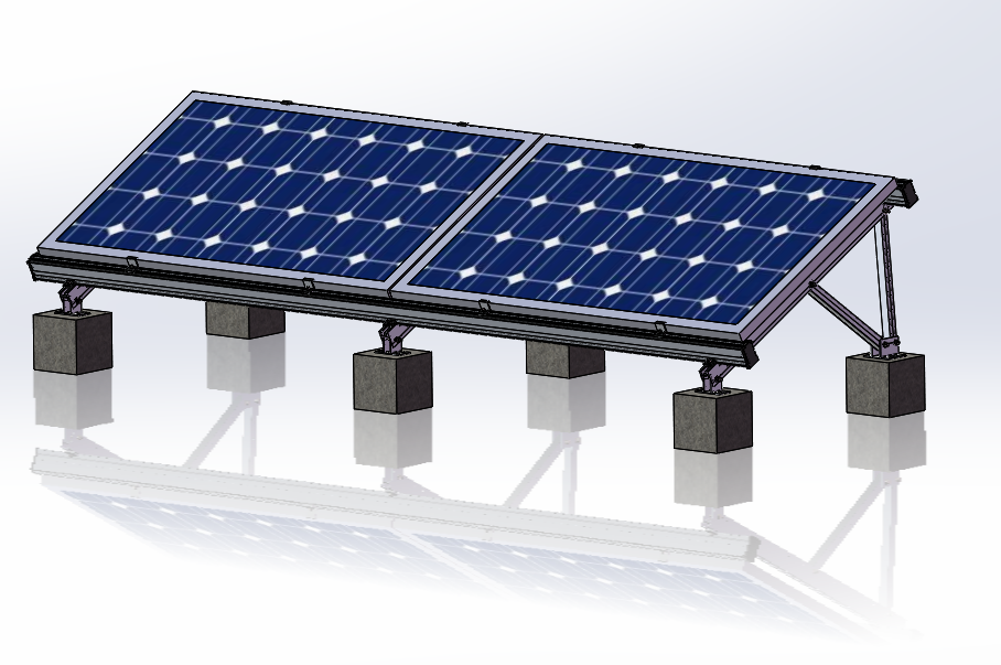 Solar Mounting System with Concrete Base