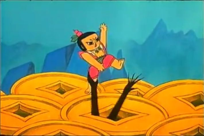 在《葫芦小金刚》里,葫芦兄弟们抱团成山,大山坚不可摧,青蛇精想了又