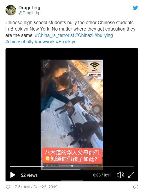 视频曝光!8大道街头数十名华裔学生霸凌!拳打脚踢 手持铁棍 高喊“别把人踩死了!”