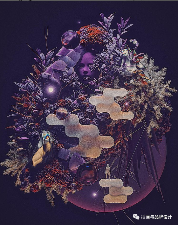 创造了充满活力的三维梦境,肌理质感超吸睛,满满都是对抽象艺术的探索