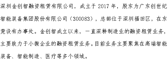 【协会新成员】欢迎深圳金创智融资租赁有限公司加入协会