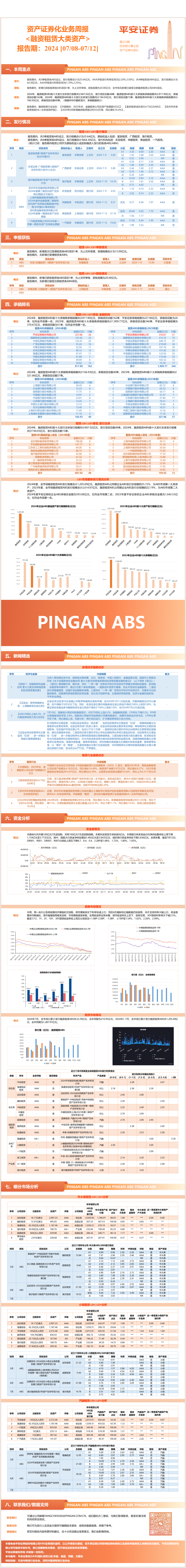 资产证券化业务周报<融资租赁大类资产>-平安证券【报告期:2024.07.08-2024.07.12】