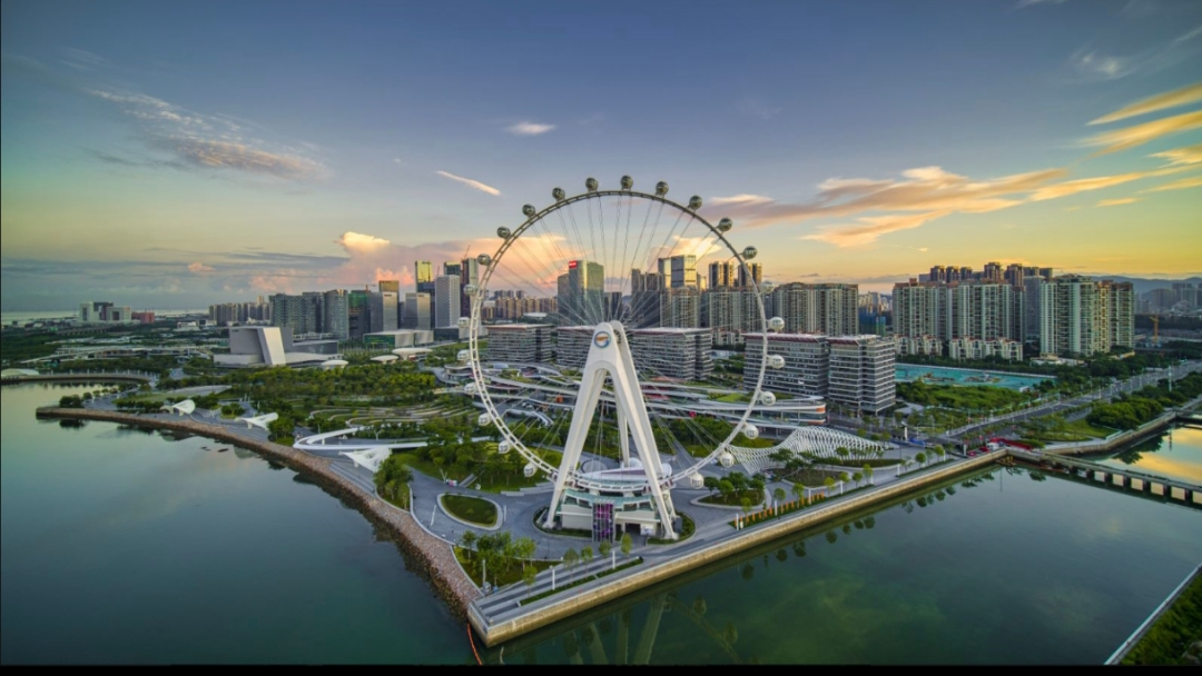 深圳欢乐港湾摩天轮广场全景图。