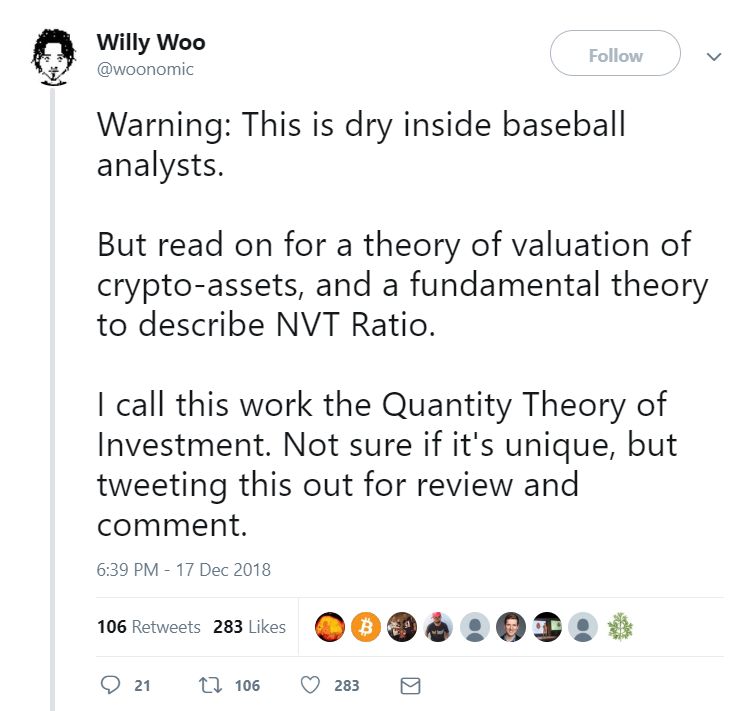 烧脑：比特币估值大师Willy Woo讲解如何判断代币价格与基本面的背离