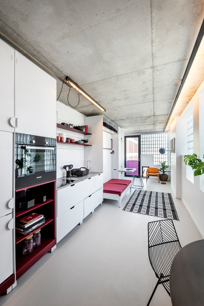 40平米loft小户型用玻璃砖做立面胶囊公寓也可以颜值和功能兼备