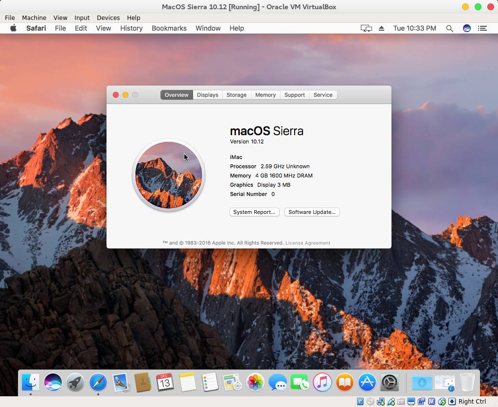 虚拟机安装macOS Sierra 10.12