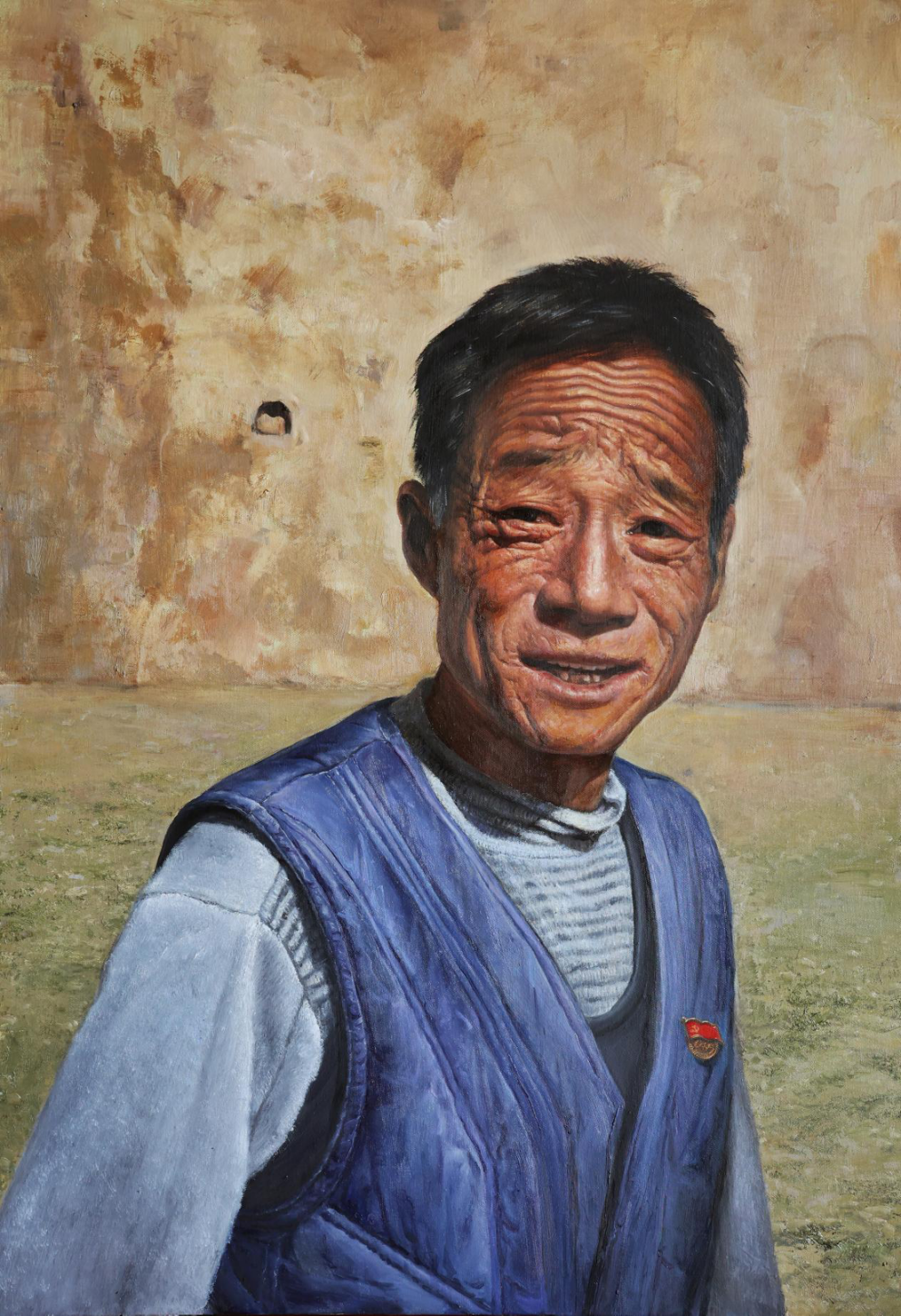 孟丽 村支书 布面油画 100cm×70cmc 2022年于新华 筑梦者 布面油画