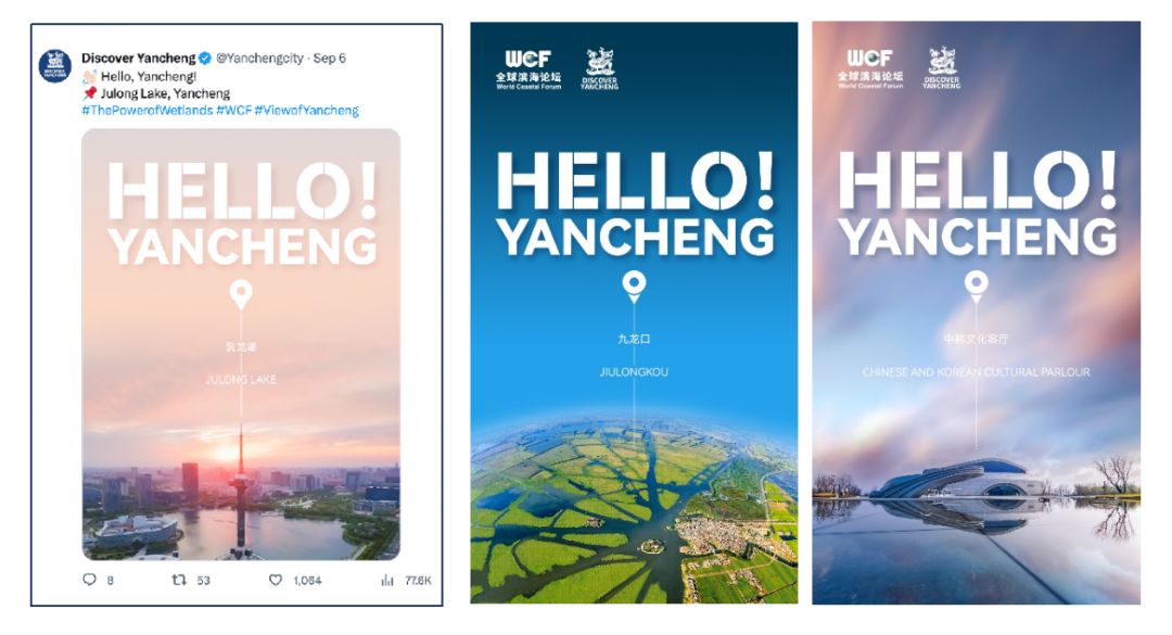 "你好,盐城"(helloyancheng)系列海报国际湿地城市接力互动跟着勺嘴鹬