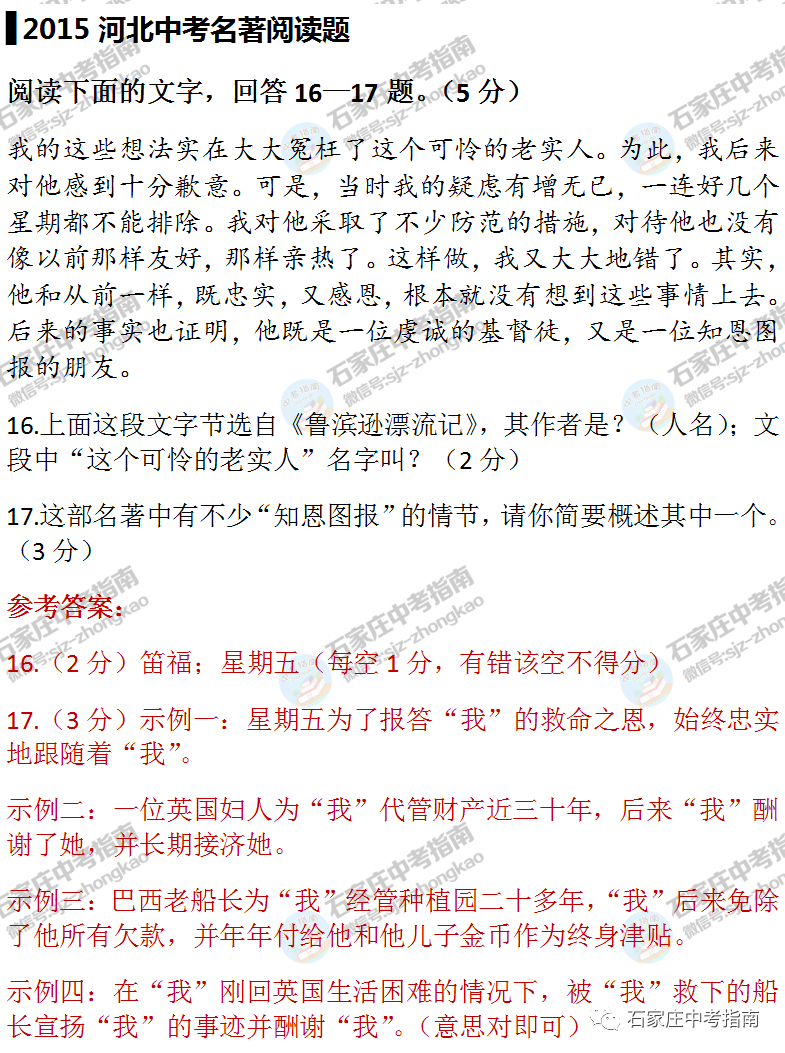 河北中考必考的这8本文学名著，初中生必须掌握！附详细知识清单！