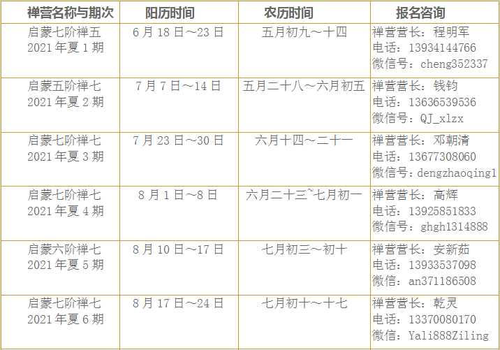 禅修丨重庆涪陵2021暑期大乘禅法启蒙地面系列禅营招生