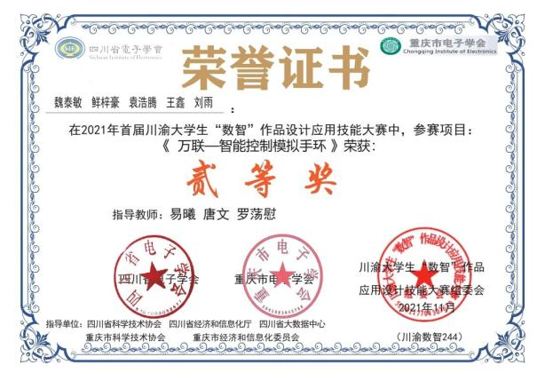 捷报 | 我院学子在首届川渝大学生“数智”作品设计应用技能大赛暨第七届四川省大学生智能硬件设计应用大赛中喜获佳绩(图2)