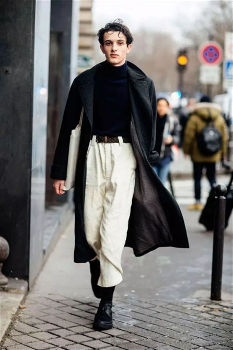 男生阔腿裤搭配图片男生这样穿阔腿裤帅极了