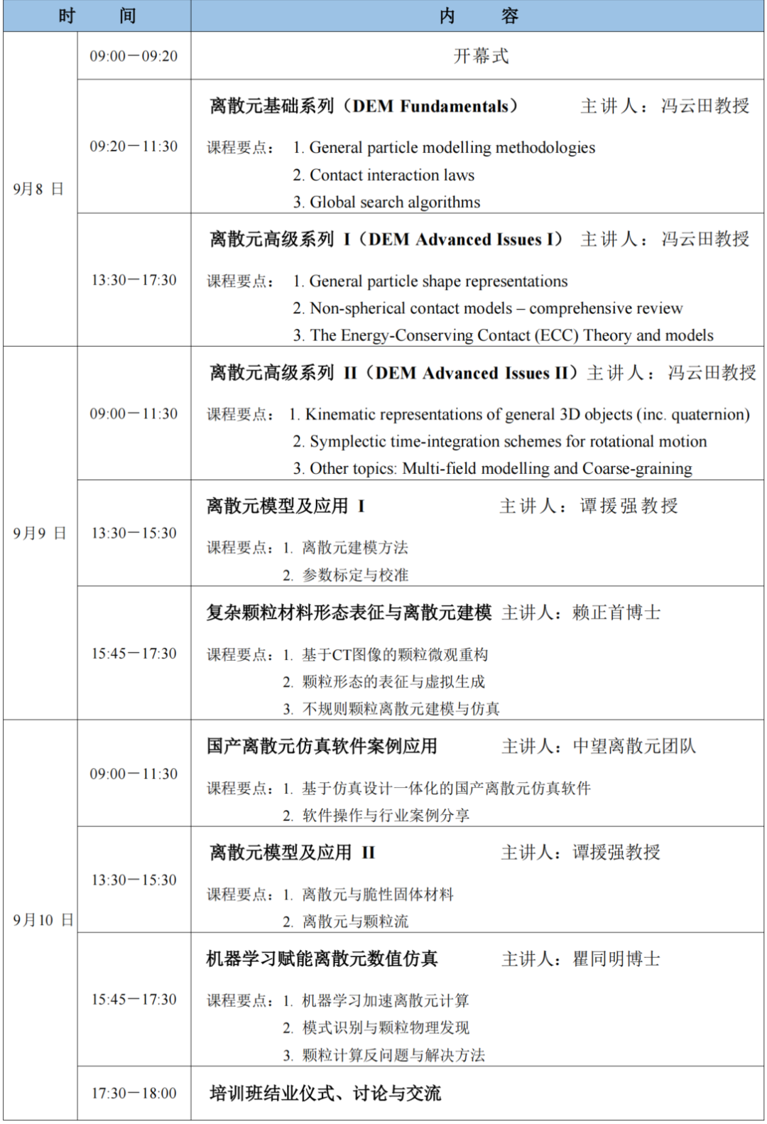 开班啦！第四届离散元培训班（The 4th DEM Summer School）开启报名！的图2